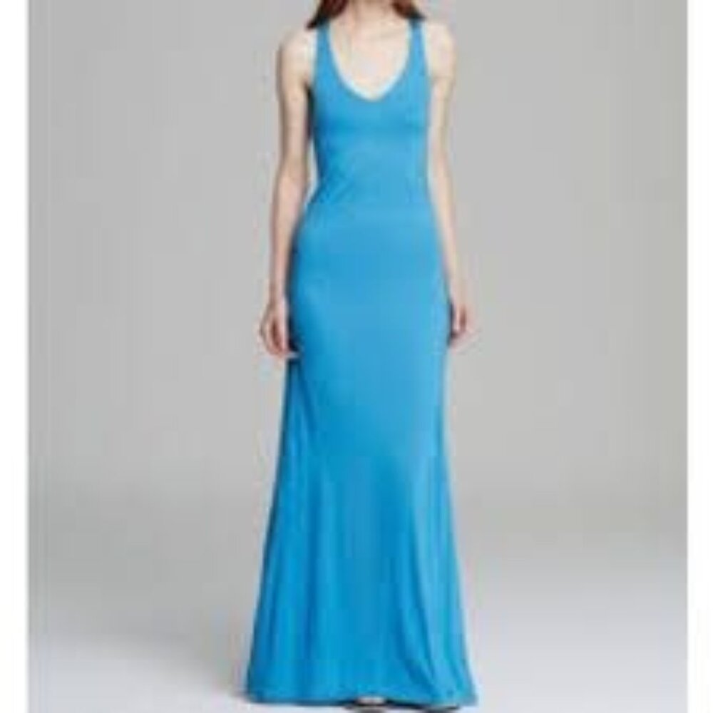 Vince Womens XS‎ Blue Sleeveless Maxi Dress With Racerback Style & V-Neckline